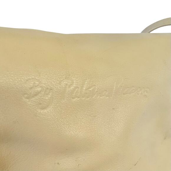 Paloma Picasso Vintage Bone White Leather Convertible Clutch Crossbody Bag - Picture 4 of 10